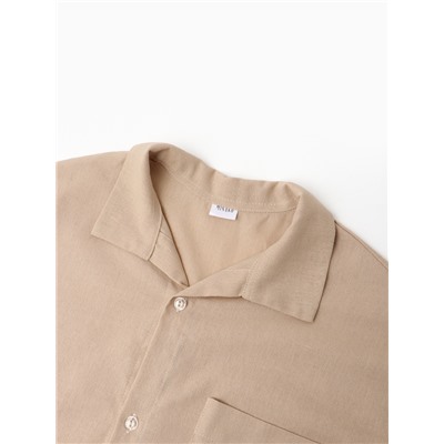 Комплект (рубашка и шорты) для девочки MINAKU, бежевый, рост 134 см