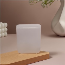 Органайзер для ватных палочек, с крышкой, 7.5×4×9 см, белый/полупрозрачный