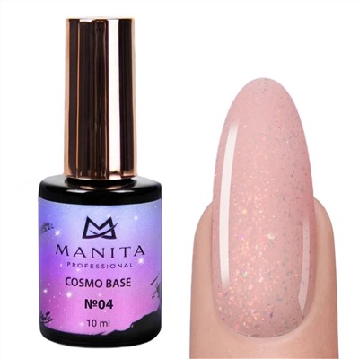 MANITA База для ногтей камуфлирующая с блестками №04 / Cosmo Base, 10 мл