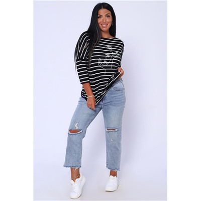 Лонгслив 82034 (Черная полоска)