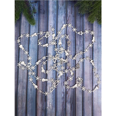 Бусы на ёлку «Снежинки», длина 2.7 м, d=2.3 см, МИКС