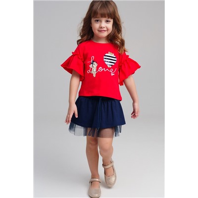 Фуфайка трикотажная для девочек (футболка) PLAYTODAY, 1122501