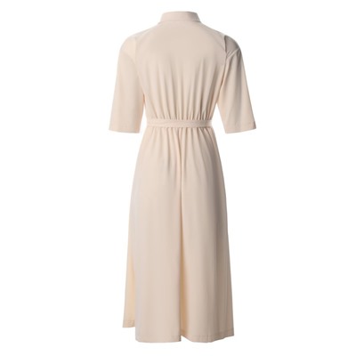 Платье миди женское на пуговицах MINAKU: Enjoy, бежевое, размер 42