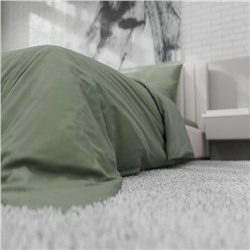 Пододеяльник 2-спальный «Этель», 175×220 см, оливковый, сатин