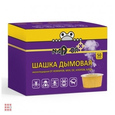 Дымовая инсектицидная шашка от насекомых NADZOR, 50гр