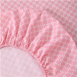 Простыня на резинке 2-спальная «Атра. Вестерн», 160×200+20 см, пудровая, бязь