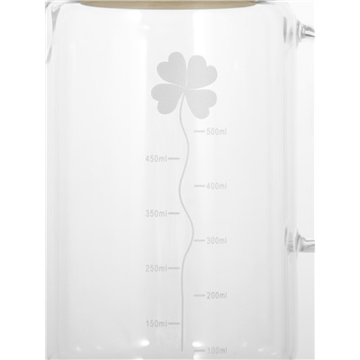 Кувшин для воды с крышкой «Эко. Флора», 650 мл, 9×16 см, стекло