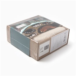 Подарочный набор «Этель. Зимняя спячка», 5 предметов, полотенце 30×60 см, полотенце, мочалка, щётка - массажёр