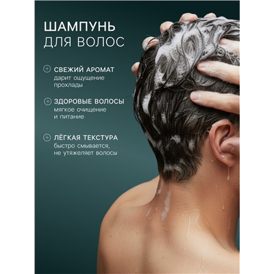 Подарочный набор мужской Norland Men Ice Freshness, гель для душа 250 мл, шампунь 250 мл