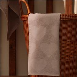 Полотенце махровое Love Life Hearts, 70×140 см, хлопок 100%, светло-розовое