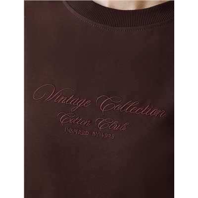 Футболка свободная с принтом из футера двухнитки с эластаном