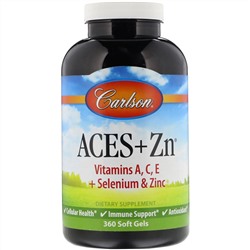 Carlson Labs, Витамины АСЕ + Цинк, 360 Гелевых Капсул