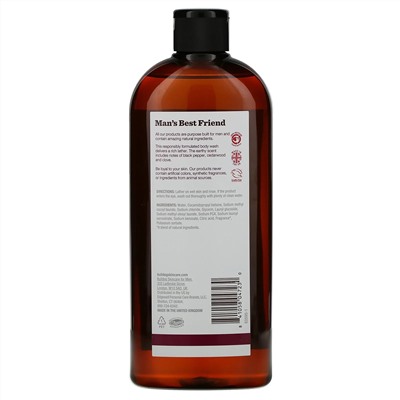 Bulldog Skincare For Men, гель для душа, ветивер и черный перец, 500 мл (16,9 жидк. унций)
