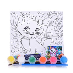 Холст по номерам 15*15 см "Кошечка мари"