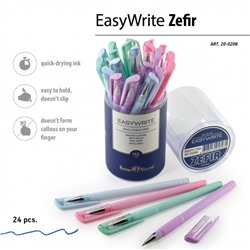 Ручка шариковая 0.5 мм "EasyWrite Zefir" синяя (4 цвета корпуса) 20-0206 Bruno Visconti