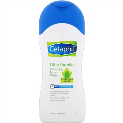 Cetaphil, Ultra Gentle, освежающий гель для душа, свежий аромат, 500 мл