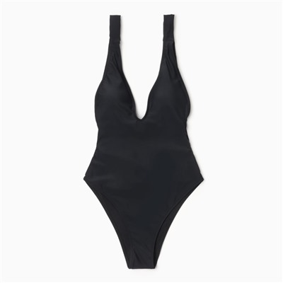 Купальник женский слитный с завязками на спине MINAKU, размер 46, чёрный