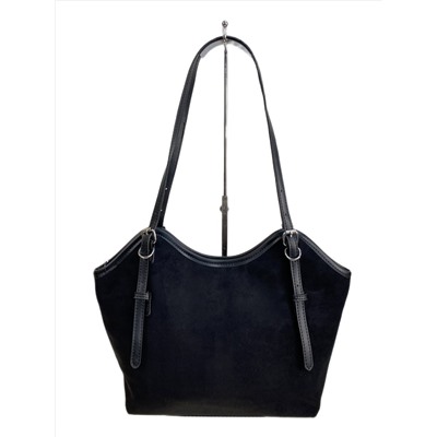 Женская сумка из искусственной замши, цвет черный