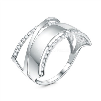 Кольцо из серебра с фианитами родированное К-4938-Р