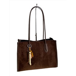 Женская сумка из искусственной замши, цвет кофе