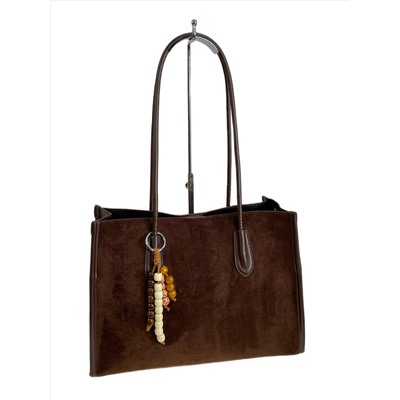 Женская сумка из искусственной замши, цвет кофе