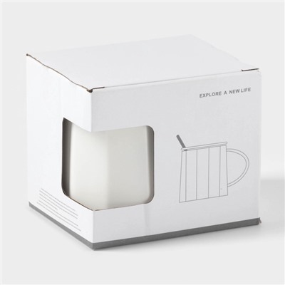 Кружка с ложкой Simple, 350 мл, керамика, белая