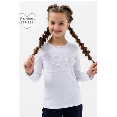 Блузка Оксана длинный рукав детский (Белый)