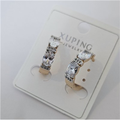 Серьги коллекция "Xuping" покрытие позолота, вставка: фианиты, арт.004.090