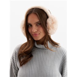 Меховые наушники складные женские MINAKU, бежевые, размер 54-58