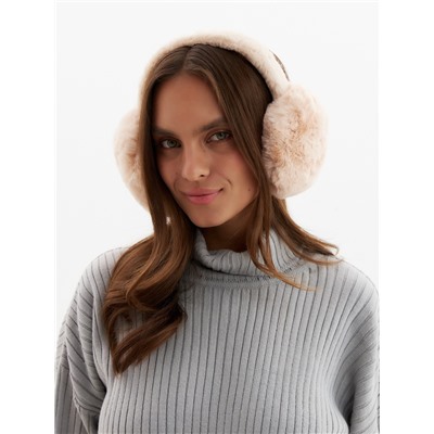 Меховые наушники складные женские MINAKU, бежевые, размер 54-58