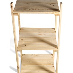 Стеллаж деревянный, 4 полки, 140×40×40 см, липа, напольный, «Добропаровъ»