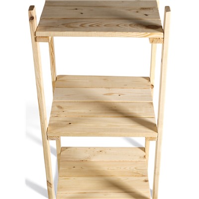 Стеллаж деревянный, 4 полки, 140×40×40 см, липа, напольный, «Добропаровъ»