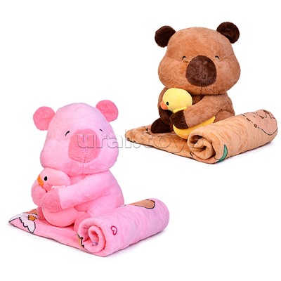 Мягкая игрушка "Капибара" с пледом