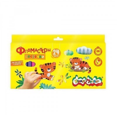Фломастеры-кисточки 24цв карт. упак. ФККМ24 Каляка-Маляка