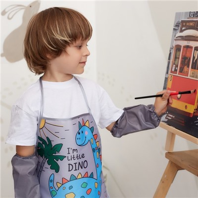 Набор детский для творчества «Этель» Little dino: фартук 49×39 см и нарукавники