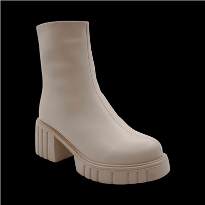 Ботинки из натуральной кожи на меху РМ-085-2 бежевые