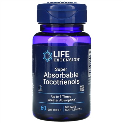 Life Extension, суперабсорбируемые токотриенолы, 60 капсул