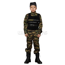 Костюм "Спецназ"(рубашка, брюки, бронежилет, бандана) размер 152-80