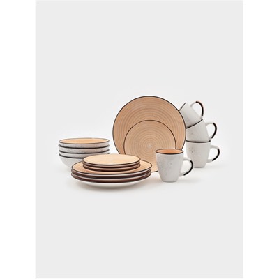 Набор тарелок Доляна Nature, 4 шт., d=27 см, керамика, оранжевые