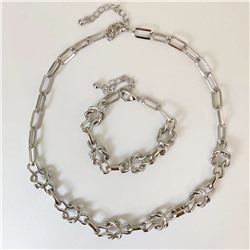 Комплект: колье-цепь и браслет