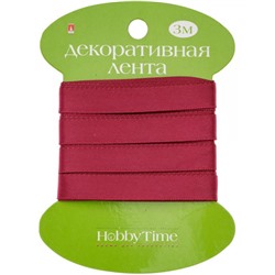 Лента декоративная АТЛАСНАЯ "БОРДОВАЯ" 3 м х 9 мм 2-614/20 Альт