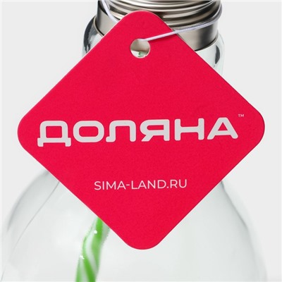 Бокал для коктейля Доляна «Лампочка», 500 мл, с трубочкой, откручивающаяся крышка, стекло, прозрачный