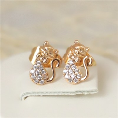 Серьги-гвоздики позолота  H01-15137