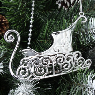 Новогоднее украшение Сани 11.5*8.5*4.5 см / LF-7070G/S /уп 150/600/