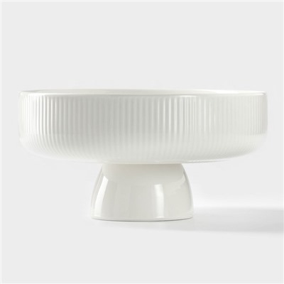 Блюдо керамическое для фруктов, d=20.5 см, цвет белый