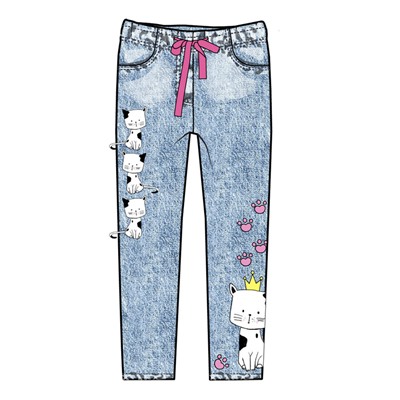 Брюки текстильные джинсовые для девочек