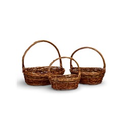 Набор корзин 3 шт Ротанг 31х26х12 26х22х11 23х18х9 см ручка h=25/23/21 см
