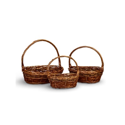 Набор корзин 3 шт Ротанг 31х26х12 26х22х11 23х18х9 см ручка h=25/23/21 см
