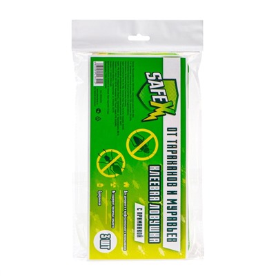 Средство от тараканов и муравьев SAFEX, ловушка-домик клеевая с приманкой, 1 шт.