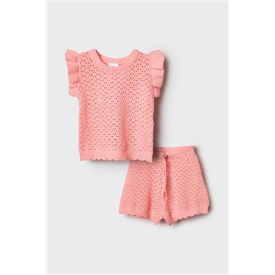 Комплект детский трикотажный для девочек: джемпер (футболка), шорты PLAYTODAY, 1239661